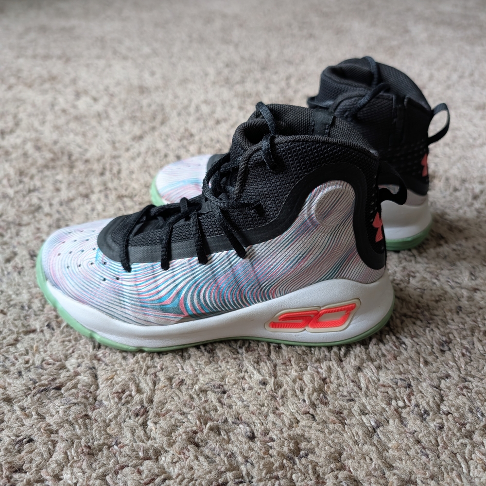 Under Armour Kids Sneakers - Black, White, and Pink